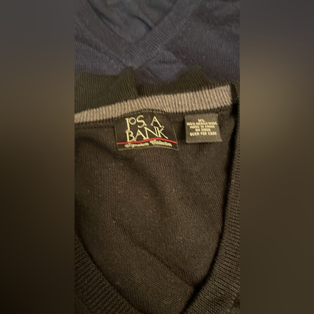 2- V- Neck, never worn pullovers in 100% merino wool! Navy and Black